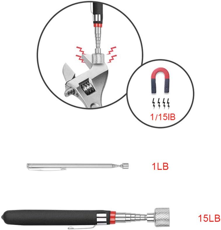 3 Pack Telescoping Magnet Pick-up Tool Set - Retrieving Telescoping Magnet Pickup Tools，Extendable Magnetic Pick Up Tools，Bendable Spring Magnet Stick image 2