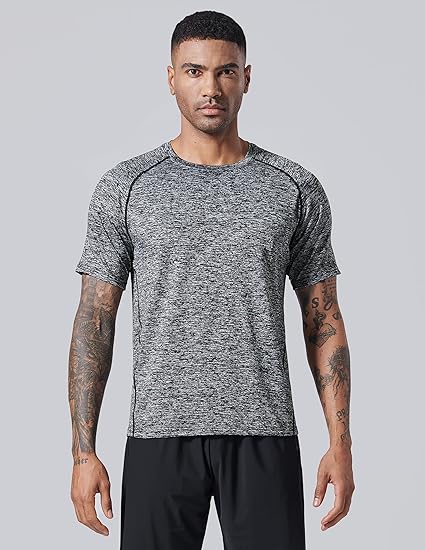 5 Pack Men’s Active Quick Dry Crew Neck T Shirts | Athletic Running Gym Workout Short Sleeve Tee Tops Bulk image 4