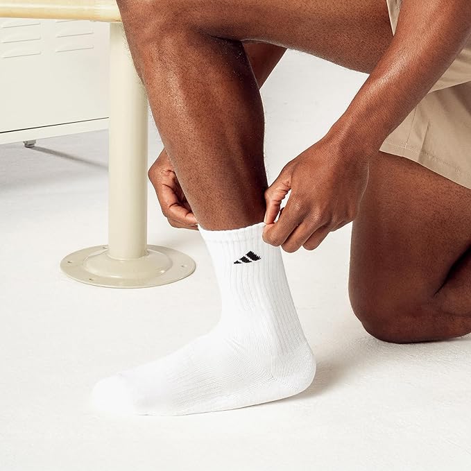 adidas Men's Athletic Cushioned Crew Socks (6 Pairs) Durable & Comfortable image 3