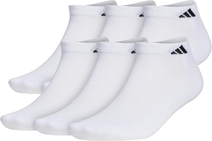 adidas Men's Athletic Cushioned Low Cut Ankle Socks (6 Pairs) Durable & Comfortable