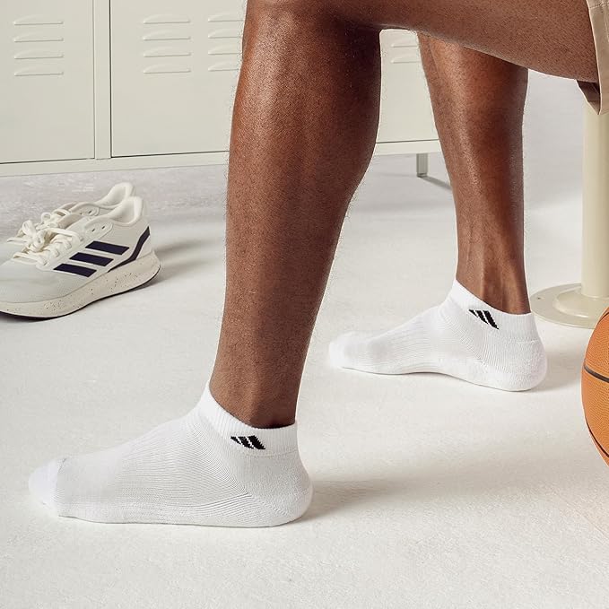 adidas Men's Athletic Cushioned Low Cut Ankle Socks (6 Pairs) Durable & Comfortable image 3