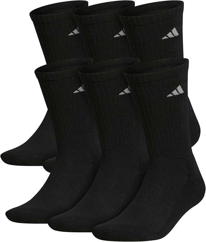 adidas Men's Athletic Cushioned No Show Socks (6 Pairs) Durable & Comfortable