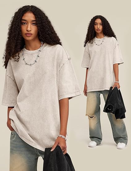 Arssm Men Oversized T Shirts Vintage Tee Loose Fit Short Sleeve Casual Streetwear Baggy Washed Unisex Tops image 2