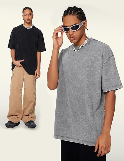 Arssm Men Oversized T Shirts Vintage Tee Loose Fit Short Sleeve Casual Streetwear Baggy Washed Unisex Tops image 5