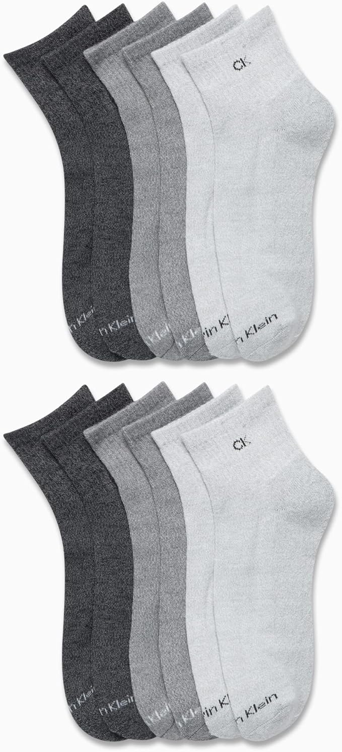 Calvin Klein Mens Quarter Socks - 12 Pack Soft Cushioned Stretch Performance Breathable Quarter Cut Athletic Socks for Men image 2