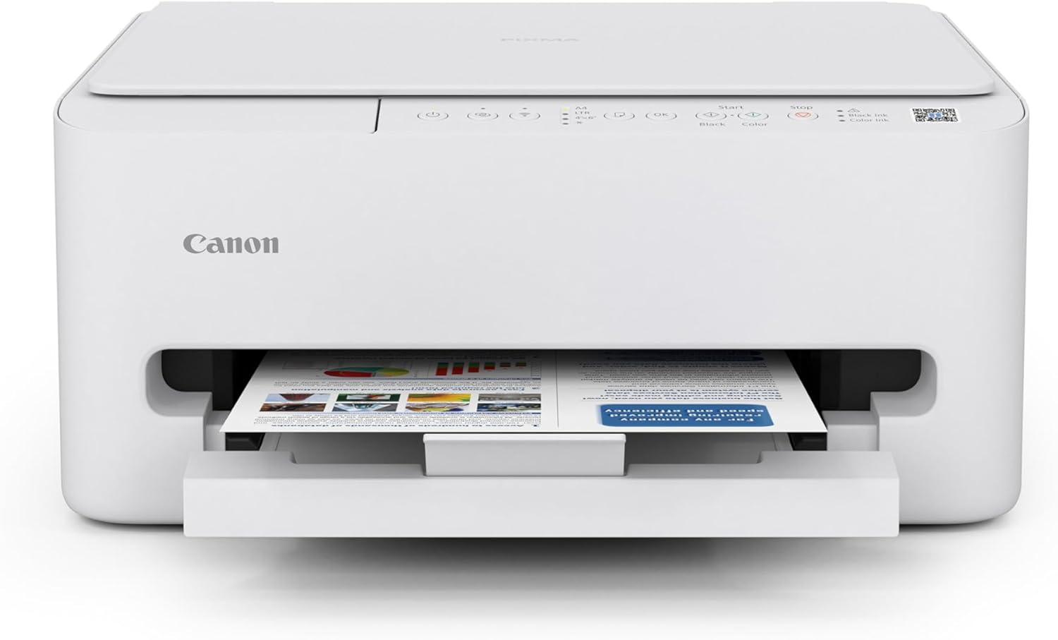 Canon PIXMA TS4320 Wireless Color Inkjet Printer for Duplex Printing, White Home Printer with Copier/Scanner, Compact Design, Easy Setup, 1 Year Limited Warranty