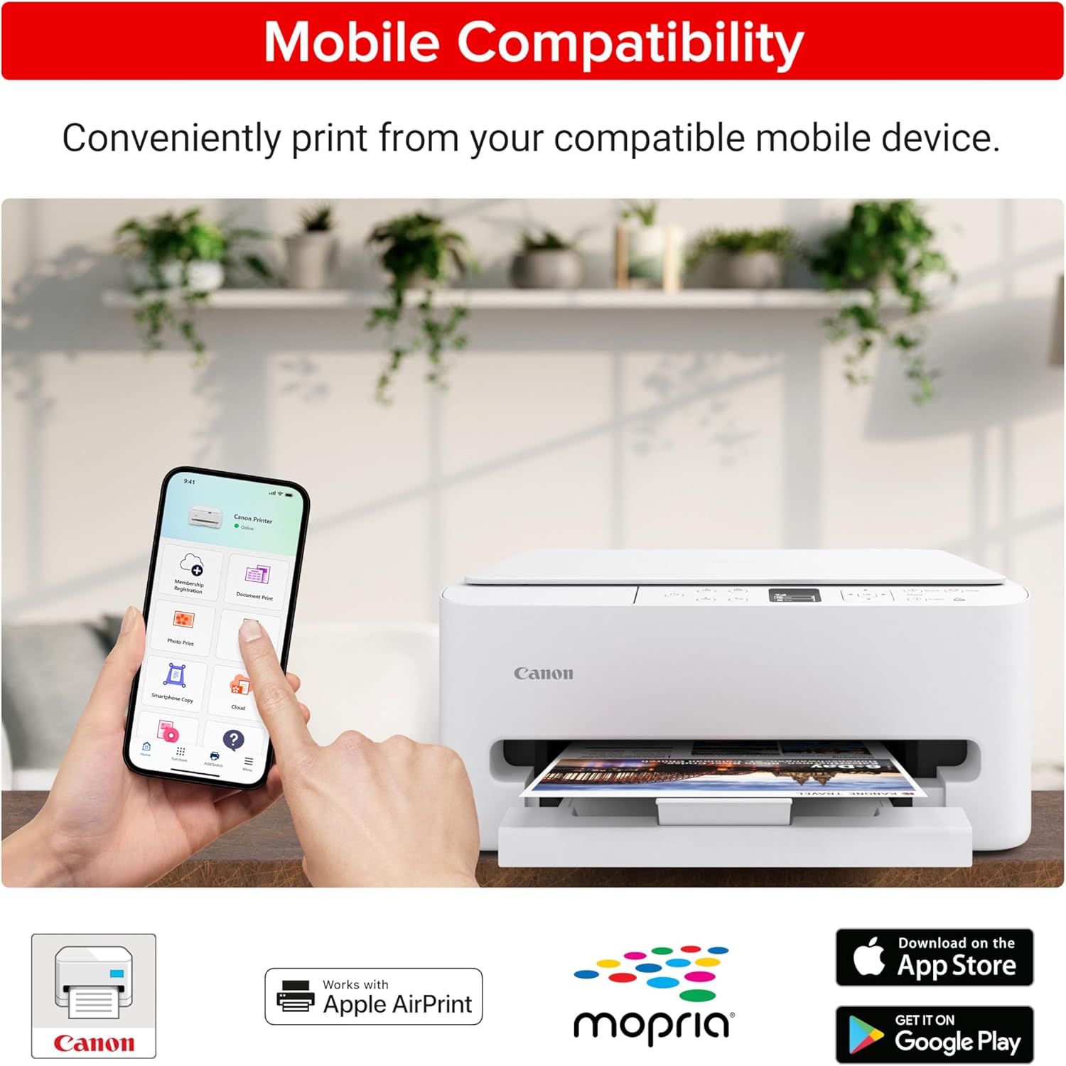 Canon PIXMA TS6520 Wireless Color Inkjet Printer Duplex Printing, White – Home Printer with Copier/Scanner, 1.42” OLED Display, Intuitive Control Panel, Compact Design | Auto 2-Sided, 1.42 OLED, WI-FI and Airprint and Mopria, 1200x1200 Dpi, 100-Sheet Tray image 5