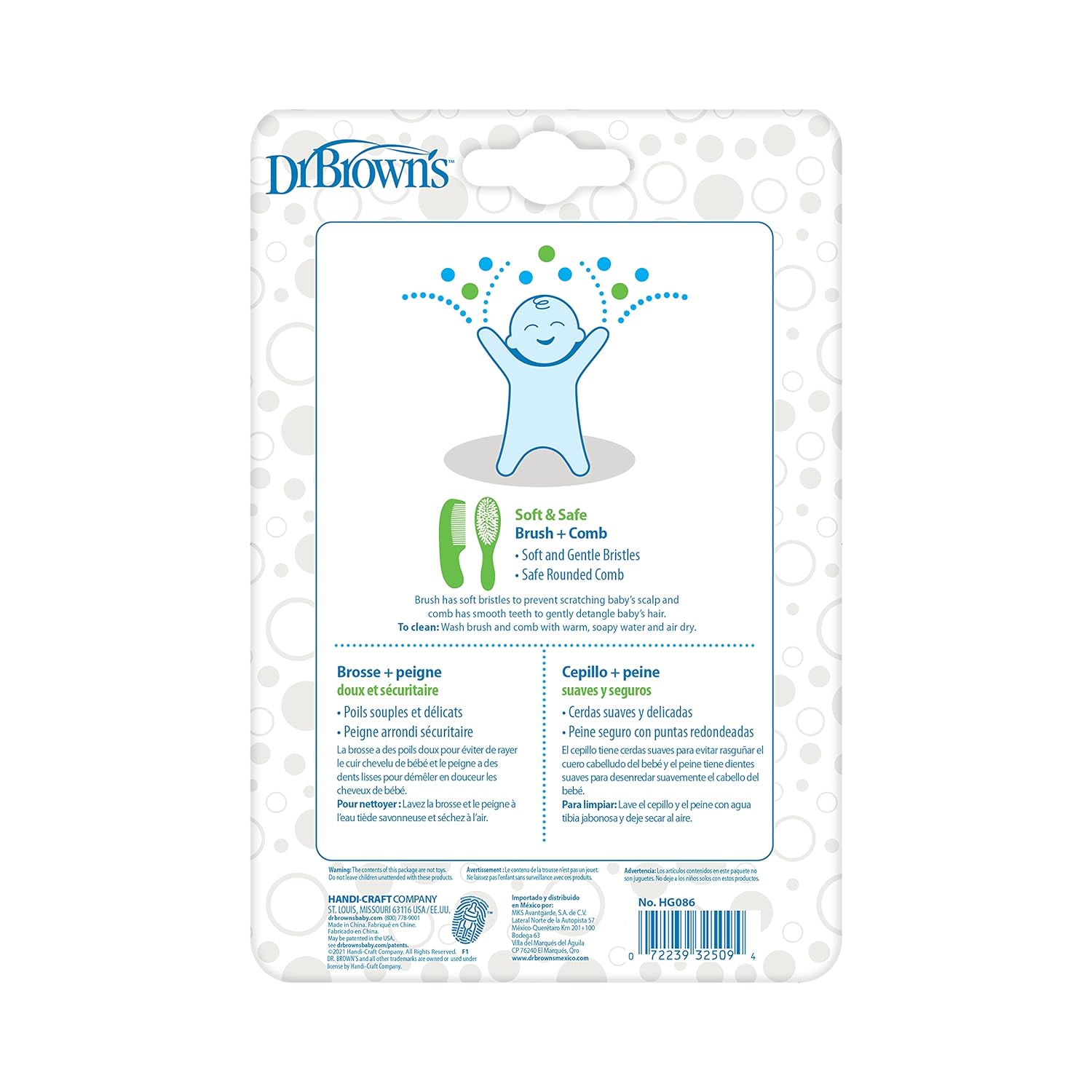 Dr. Brown's Soft and Safe Baby Brush + Comb image 2