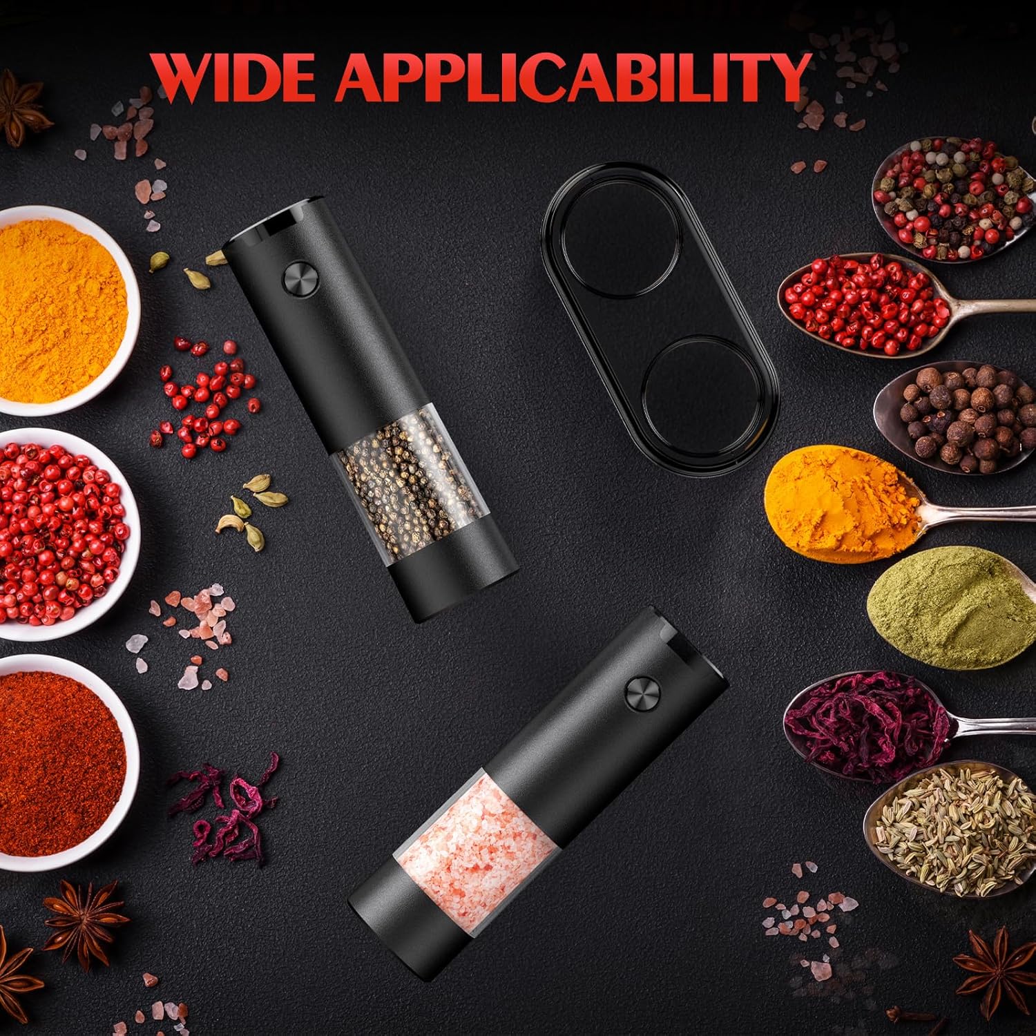Electric Salt and Pepper Grinder Set Automatic Battery Pepper Mill Shakers Adjustable Coarseness Upgraded Larger Capacity with Led Home and Kitchen Appliances Birthday Gifts for Women Mom image 6