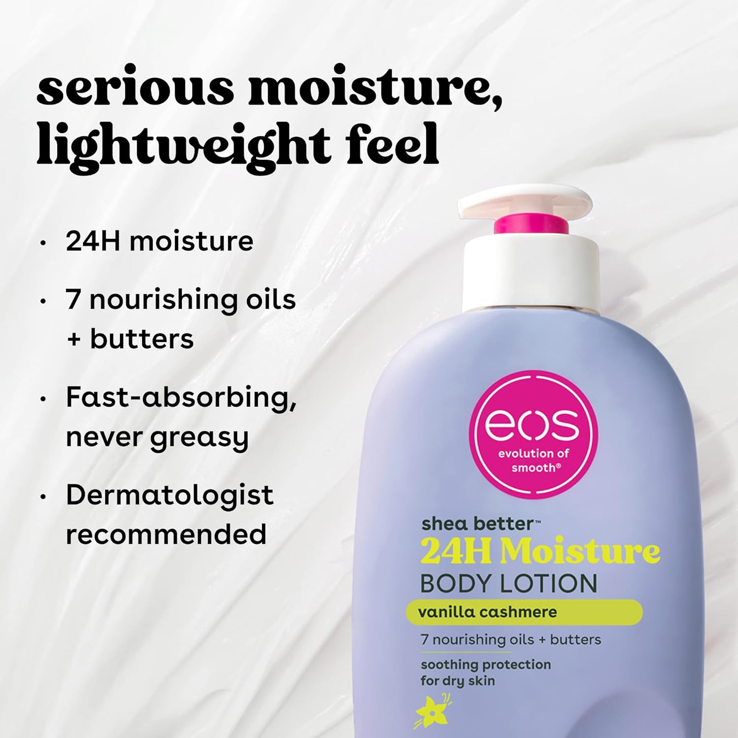 eos 24H Moisture Travel Body Lotion- Vanilla Cashmere, Travel Size Essential, Toiletries, Mini Body Lotion For Dry Skin, 2.5 fl oz image 4