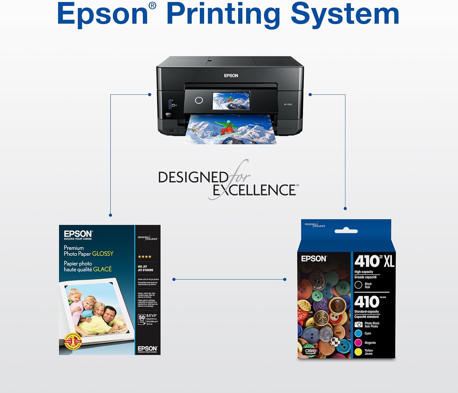 EPSON 410 Claria Premium Ink High Capacity Black & Standard Color Cartridge Combo Pack (T410XL-BCS) image 6