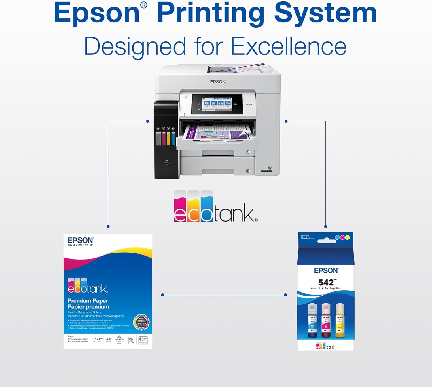 EPSON 542 EcoTank Pro Ink Ultra-high Capacity Bottle Black (T542120-S) Works with ET-5150, 5170, 5180, 5800, 5850, 5880, 16600, 16650 image 6