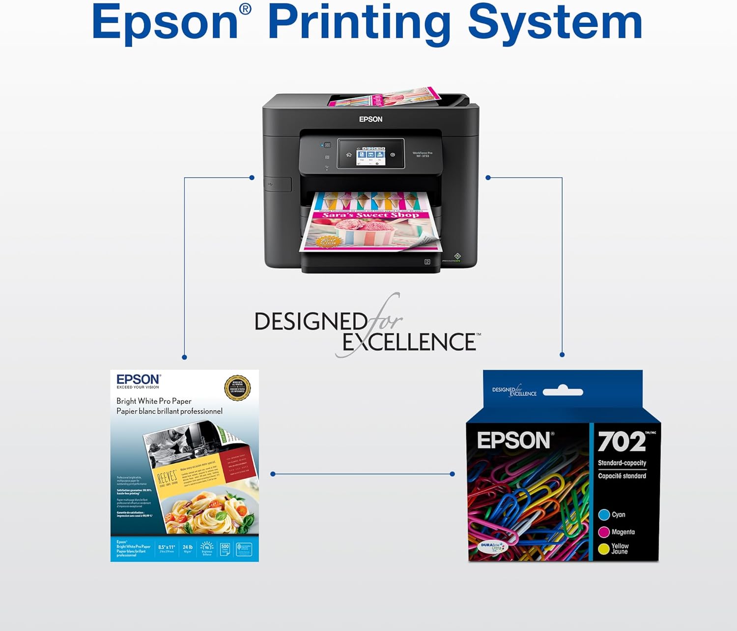 EPSON 702 DURABrite Ultra Ink High Capacity Black & Standard Color Cartridge Combo Pack (T702XL-BCS) image 6