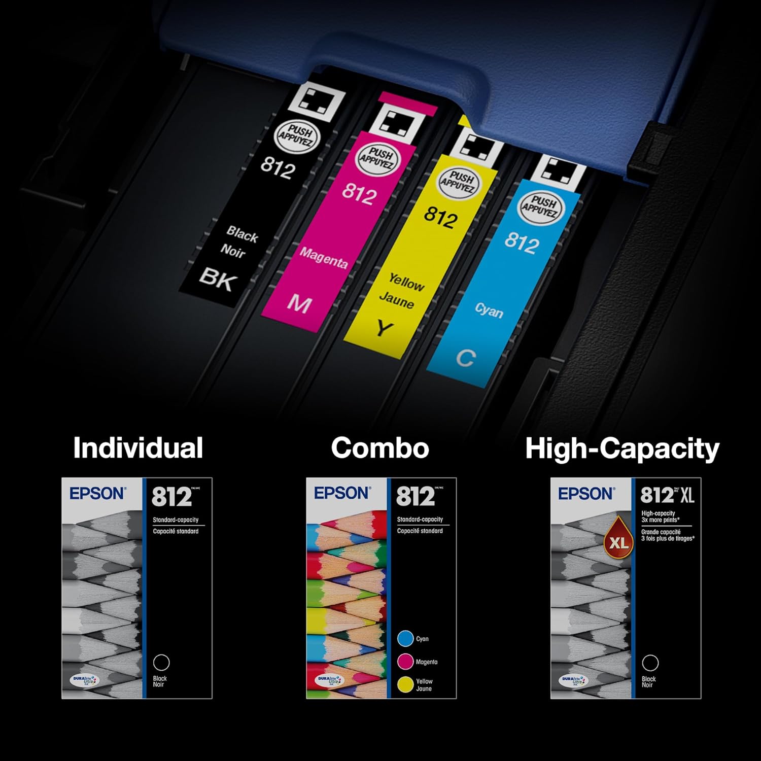 EPSON 812 DURABrite Ultra Ink High Capacity Black & Standard Color Cartridge Combo Pack (T812XL-BCS) image 5