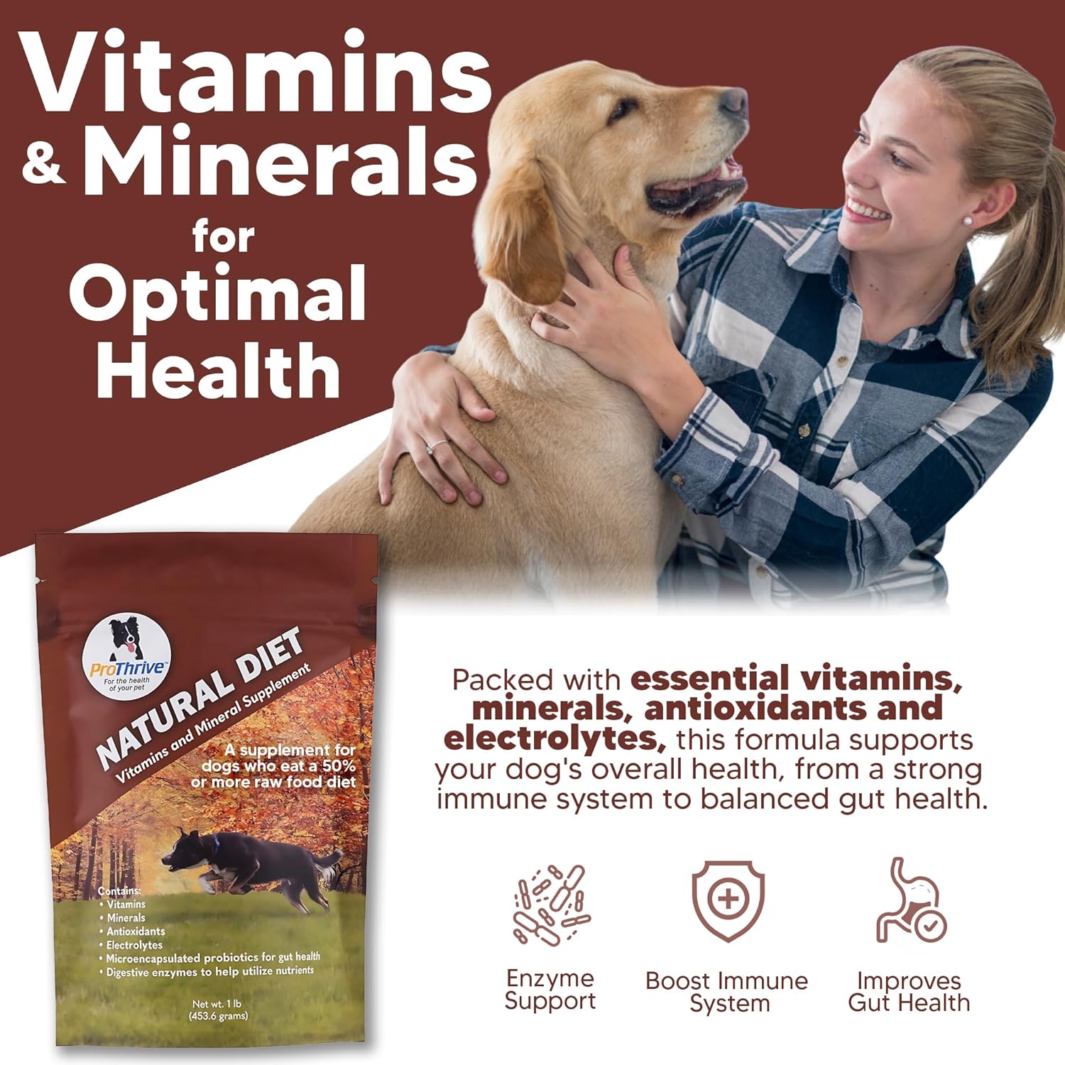 Formulated Canine Natural Diet Vitamins Supplement 1lb image 2