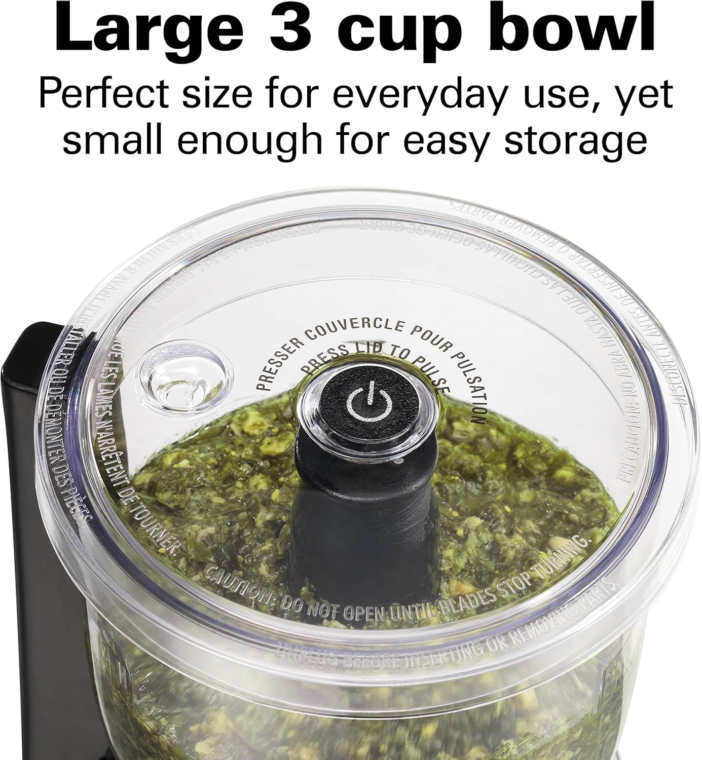 Hamilton Beach Electric Vegetable Chopper & Mini Food Processor, 3-Cup, 350 Watts, for Dicing, Mincing, and Puree, Black (72850) image 3