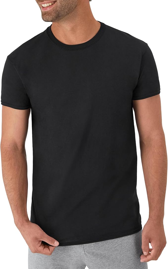 Hanes Men's Undershirt Packs, Stay-Tucked Soft Cotton Undershirts, Best Undershirts for Men, White/Black/Asstd Multipacks image 2