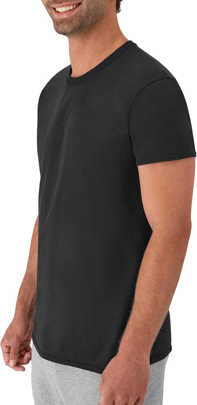 Hanes Men's Undershirt Packs, Stay-Tucked Soft Cotton Undershirts, Best Undershirts for Men, White/Black/Asstd Multipacks image 3