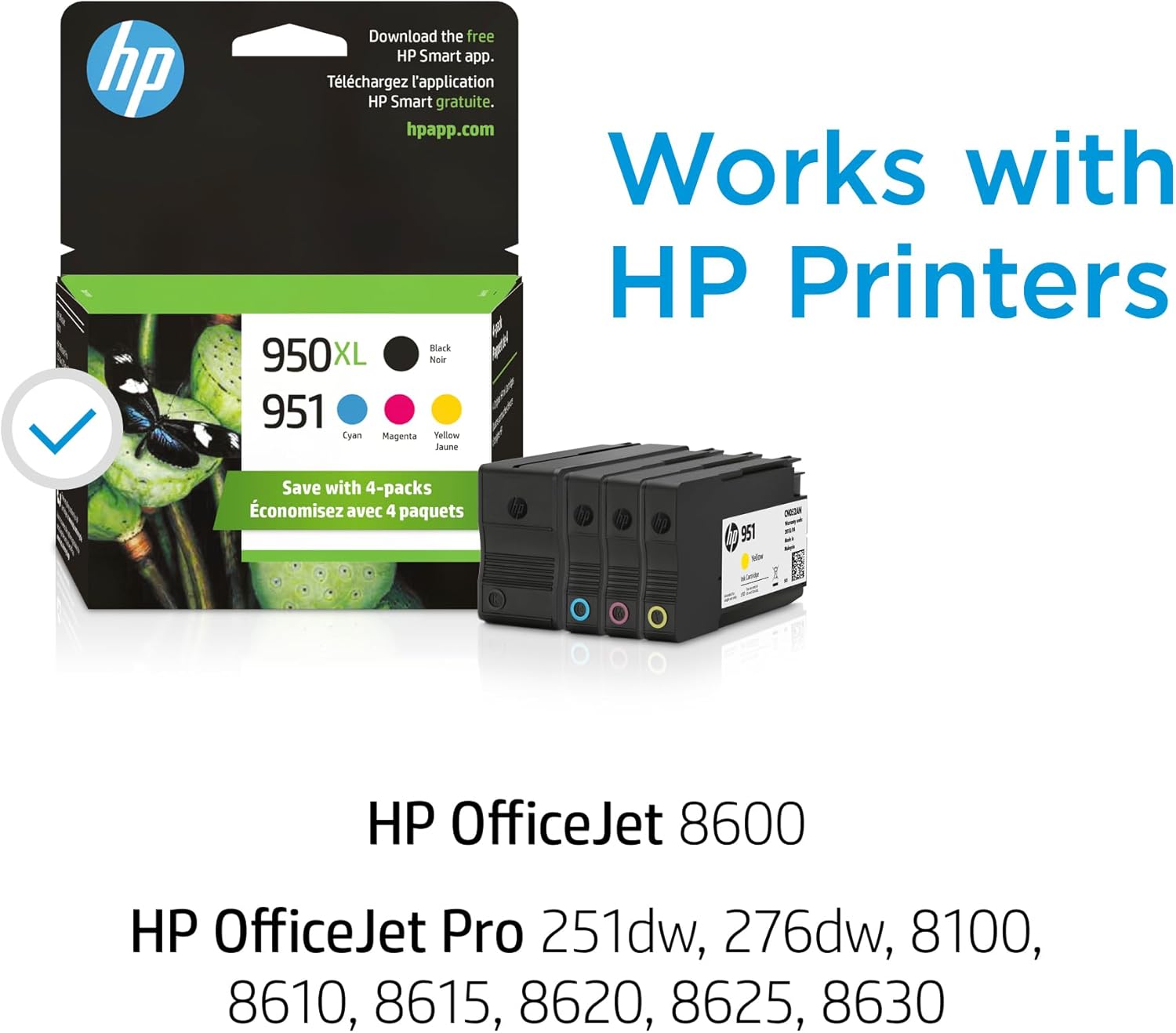 HP 950XL Black + 951 Cyan, Magenta, Yellow Ink (Black XL + CMY) | C2P01FN image 2