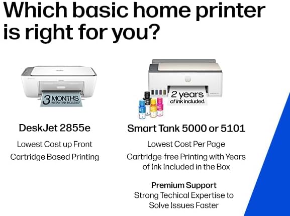 HP DeskJet 2855e Wireless All-in-One Color Inkjet Printer, Scanner, Copier, Best-for-home, 3 month Instant Ink trial included. This printer is only 2.4 ghz capable. (588S5A) image 3