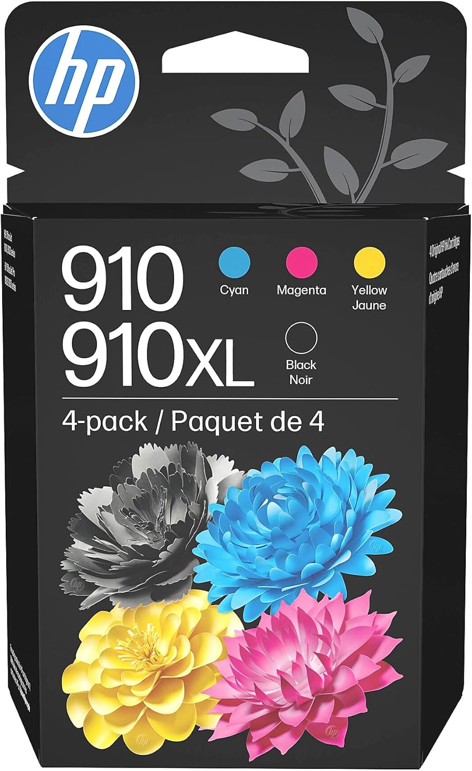 HP Original 910 Cyan, Magenta, Yellow / 910XL Black Ink Cartridges (4-Pack)