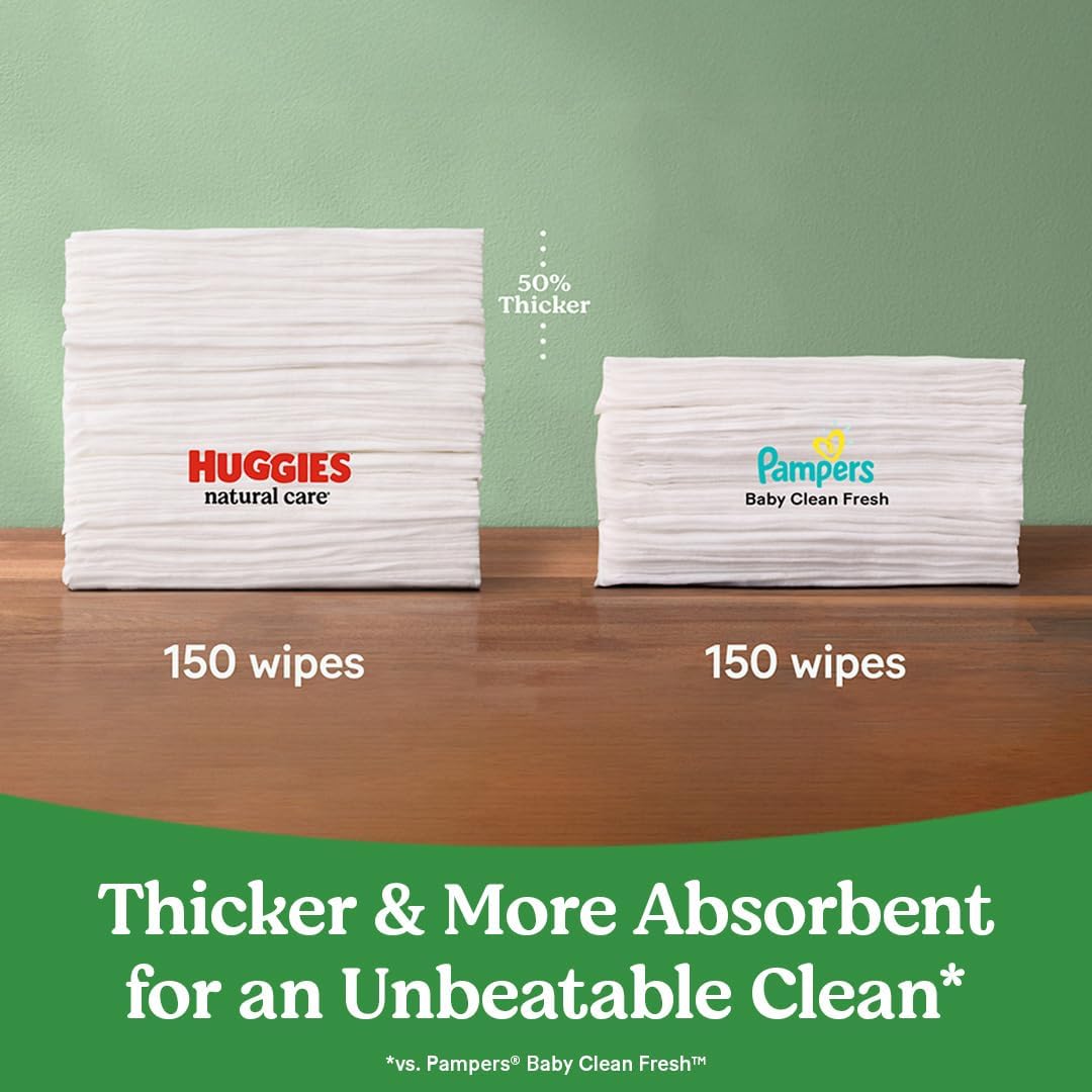 Huggies Natural Care Sensitive Baby Wipes, Unscented, Hypoallergenic, 6 Flip-Top Packs (288 Wipes Total) image 3