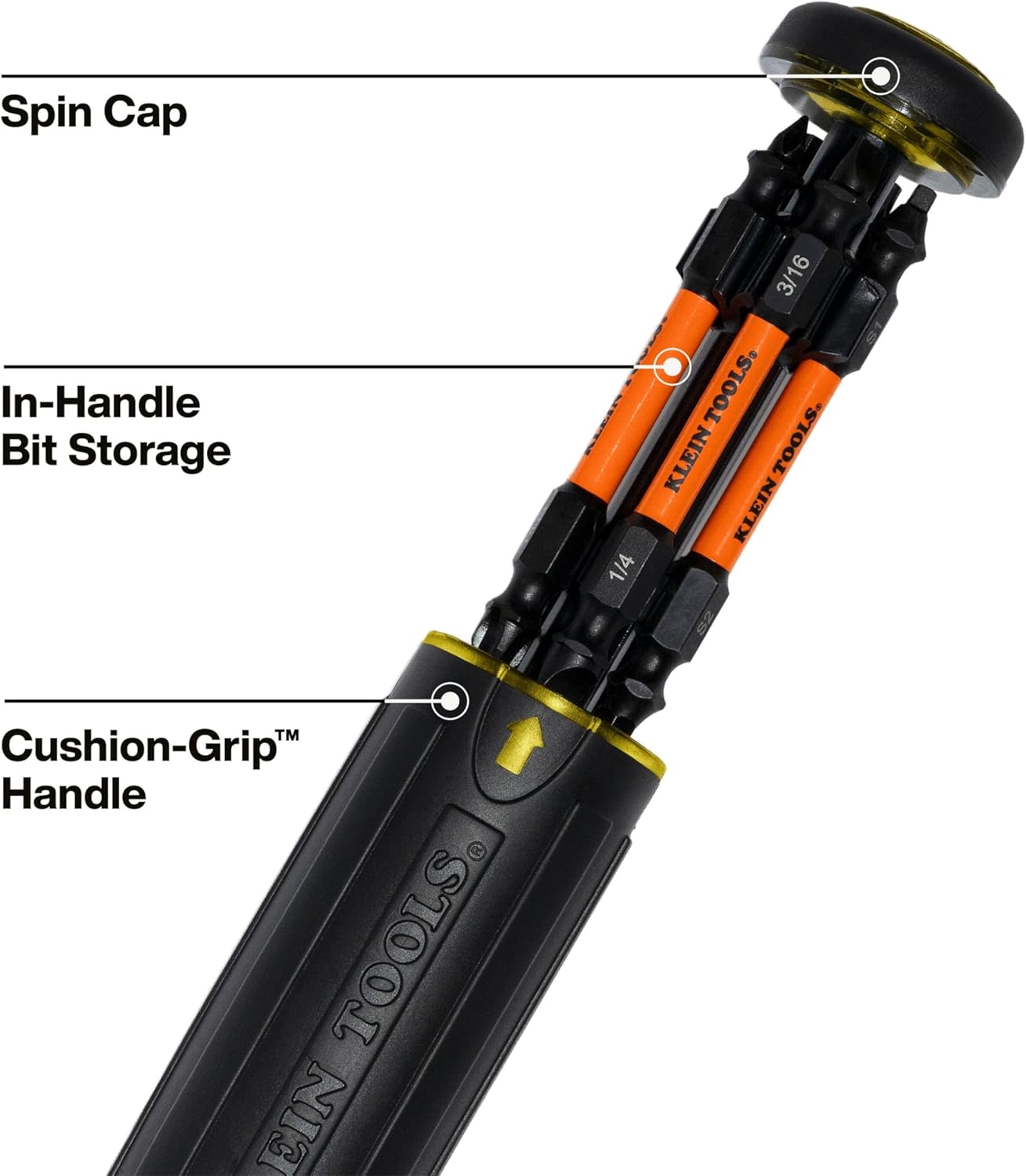Klein Tools 32315HD 15-in-1 Multi-Bit Ratcheting Screwdriver, Impact-Rated, 7 Double-Ended ProFlex Torsion Zone Tips, 1/4-Inch Nut Driver, 8-Piece image 5