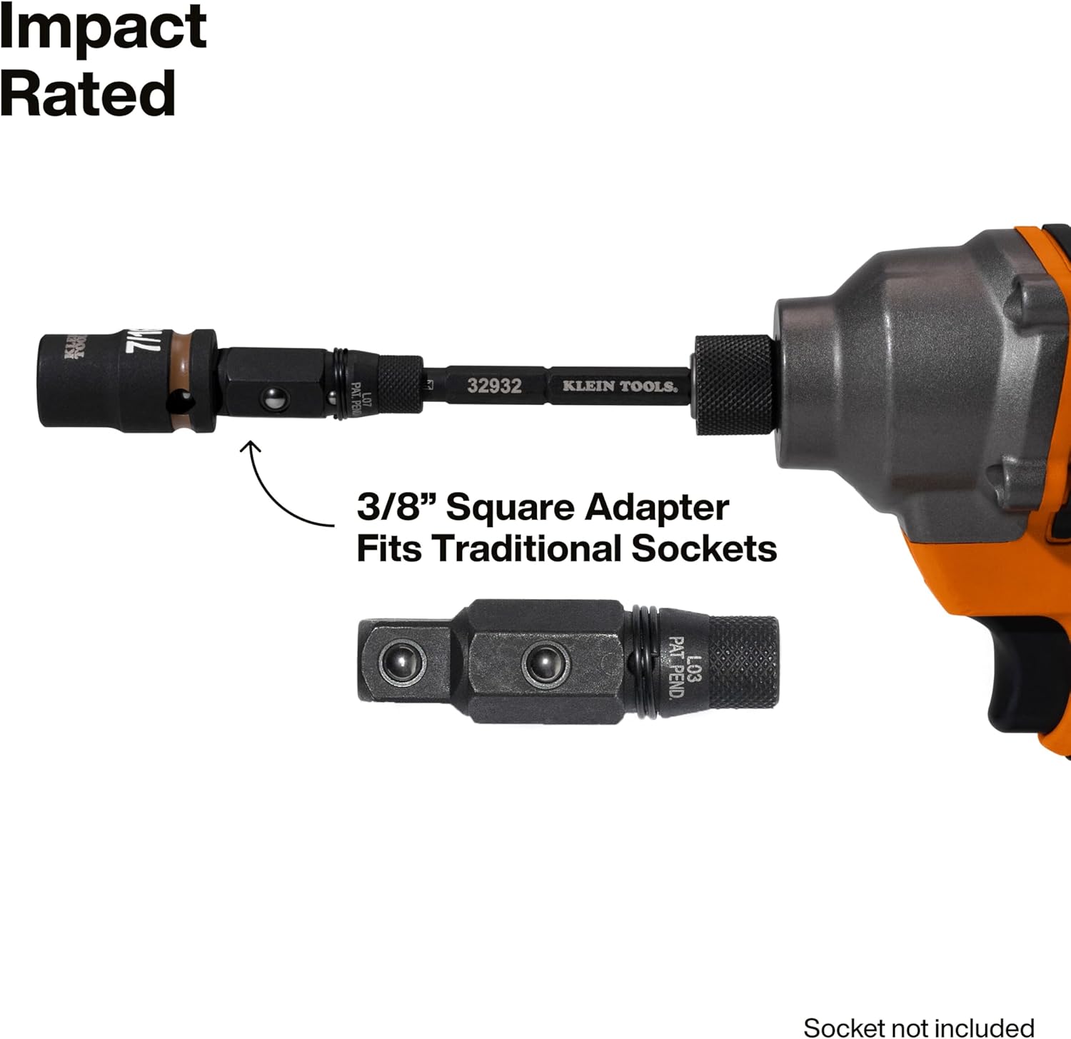 Klein Tools 32516HD KNECT 16-in-1 Impact-Rated Hybrid Screwdriver/Nut Driver, Magnetic, Flip Socket, 11 Bits, 2 Nut Drivers, 3/8-Inch Square Adapter image 4