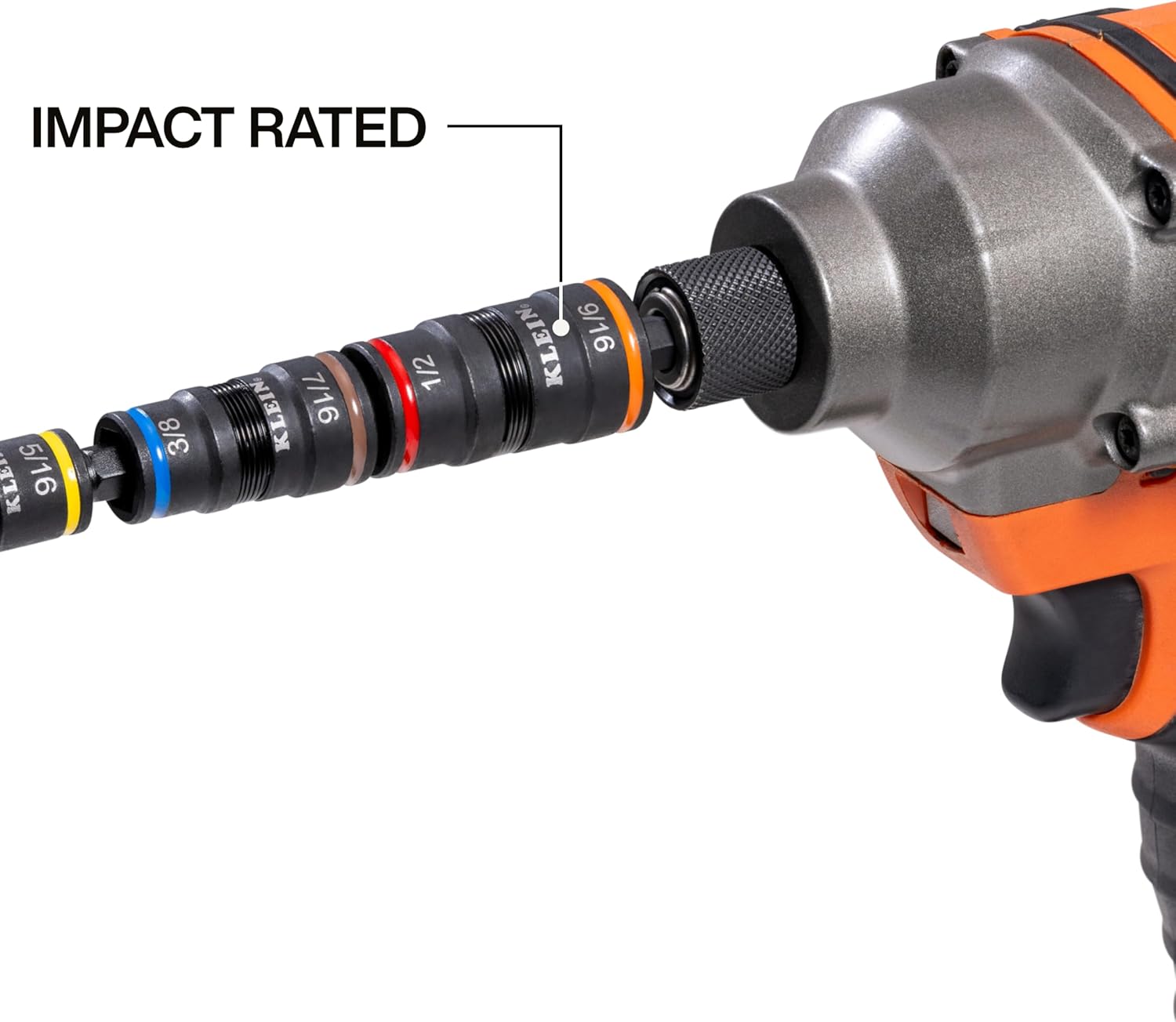 Klein Tools 32933 Klein Tools 32933 Impact Driver, SAE 7-in-1 Impact Rated Socket Set, 3 Flip Sockets with 6 Hex Driver Sizes and 1/4-Inch Bit Holder, 5-Inch Shaft image 5