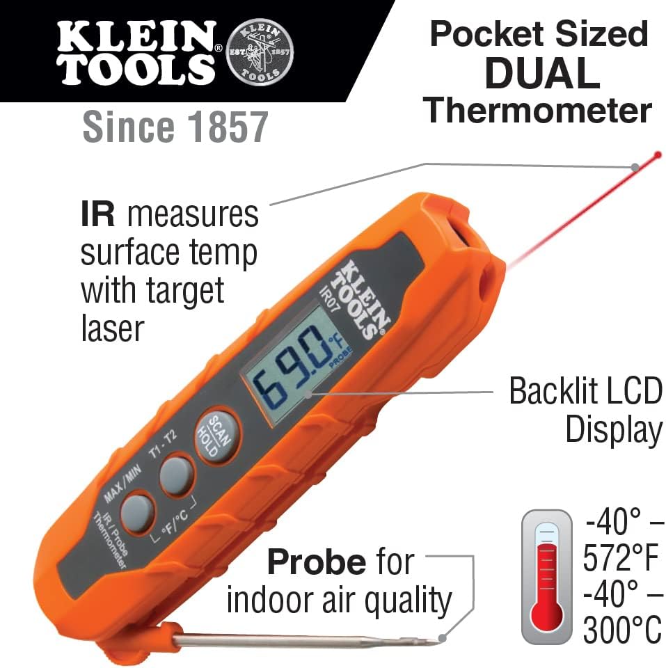 Klein Tools CL320KIT HVAC Kit for HVAC Testing; Digital Clamp Meter, Non-Contact Voltage Tester, and Infrared/Probe Thermometer image 3