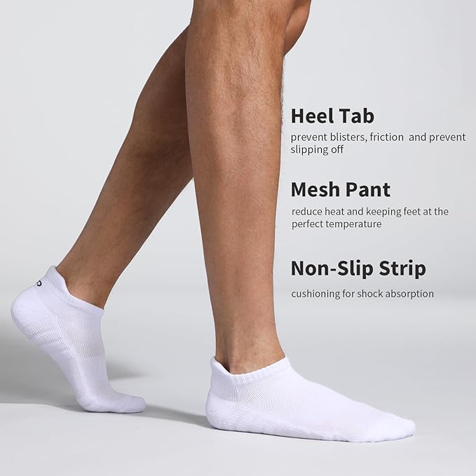 Lapulas Athletic Running Ankle Socks, Low Cut Cushioned Anti-Blister Tab Sports Socks Men Women 6Pairs image 2