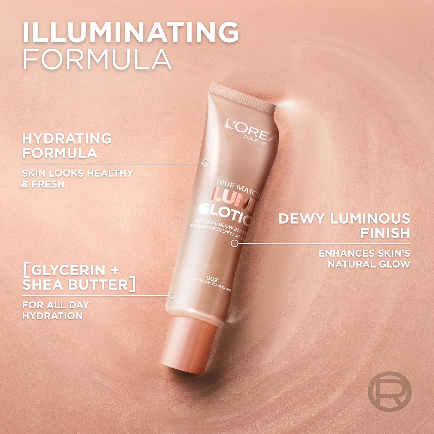 L'Oreal Paris Makeup True Match Lumi Glotion, Natural Glow Enhancer, Illuminator Highlighter, Bronzing Drops For a Sun-Kissed Glow, 903 Medium image 5