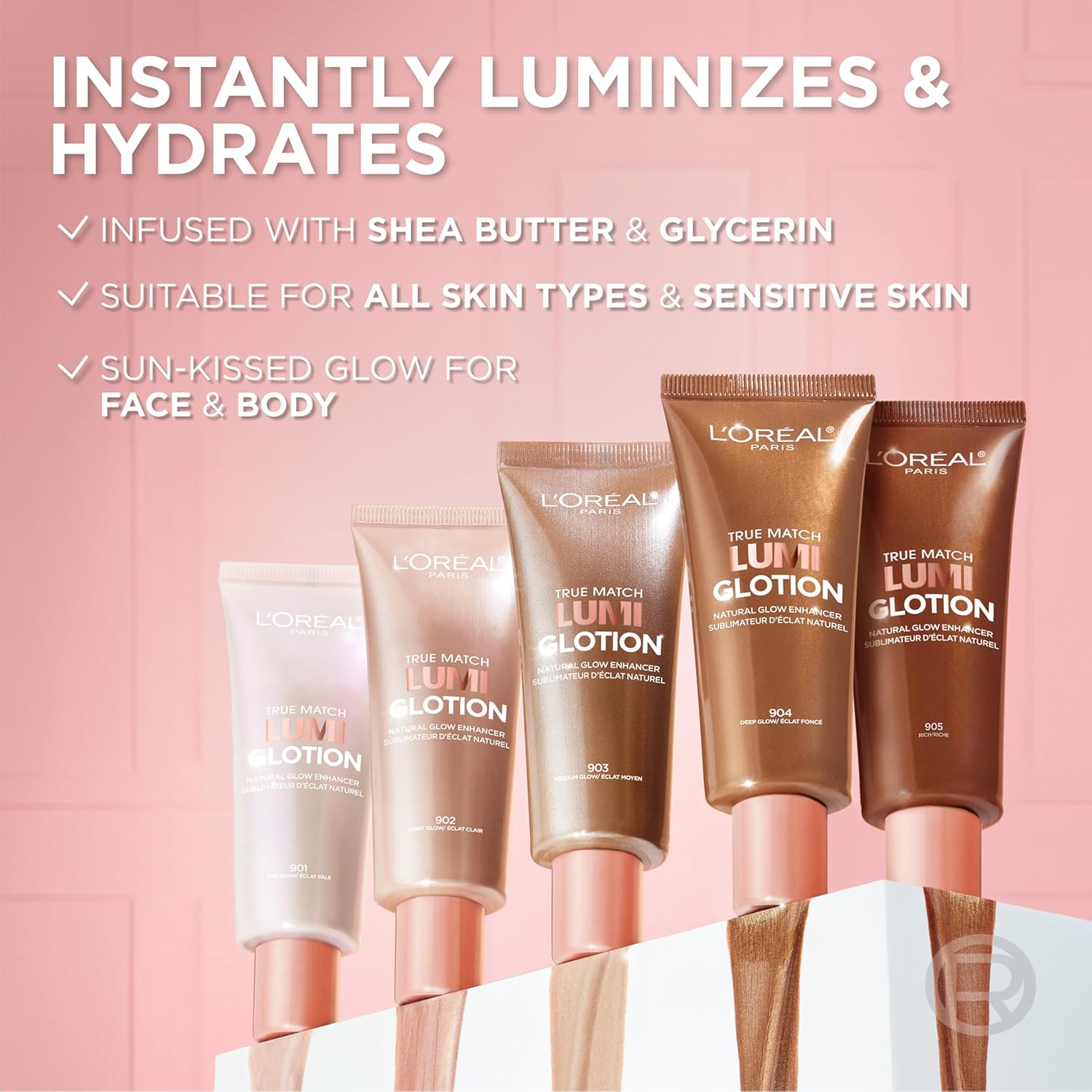 L'Oreal Paris Makeup True Match Lumi Glotion, Natural Glow Enhancer, Illuminator Highlighter, Bronzing Drops For a Sun-Kissed Glow, 903 Medium image 6