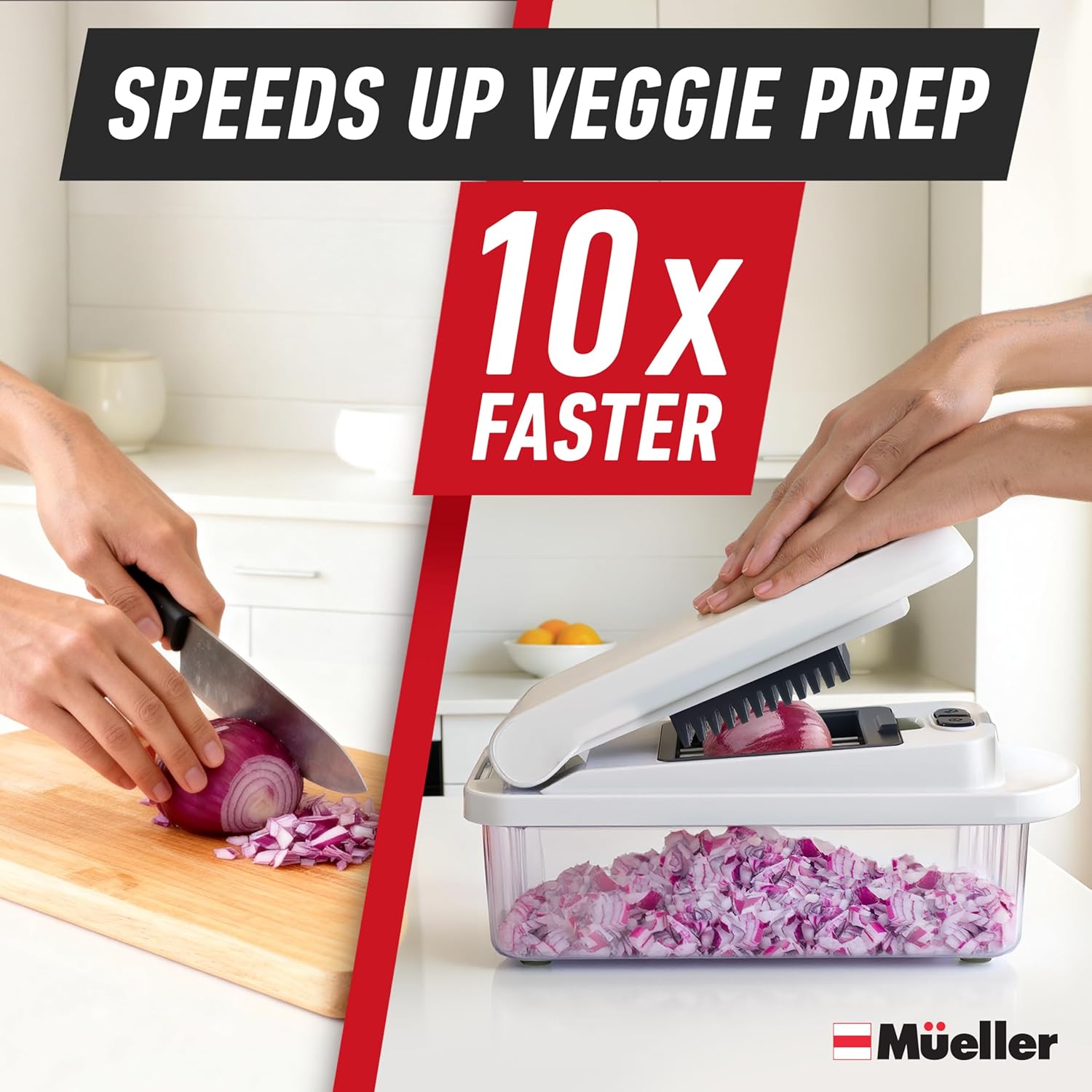 Mueller The Real Original Pro Chopper since 2013 Vegetable Chopper Mandoline Slicer, 8 Blade Food Veggie Chopper Onion Vegetable Cutter with Container, Kitchen Gadgets & Essentials, (10 in 1) image 3