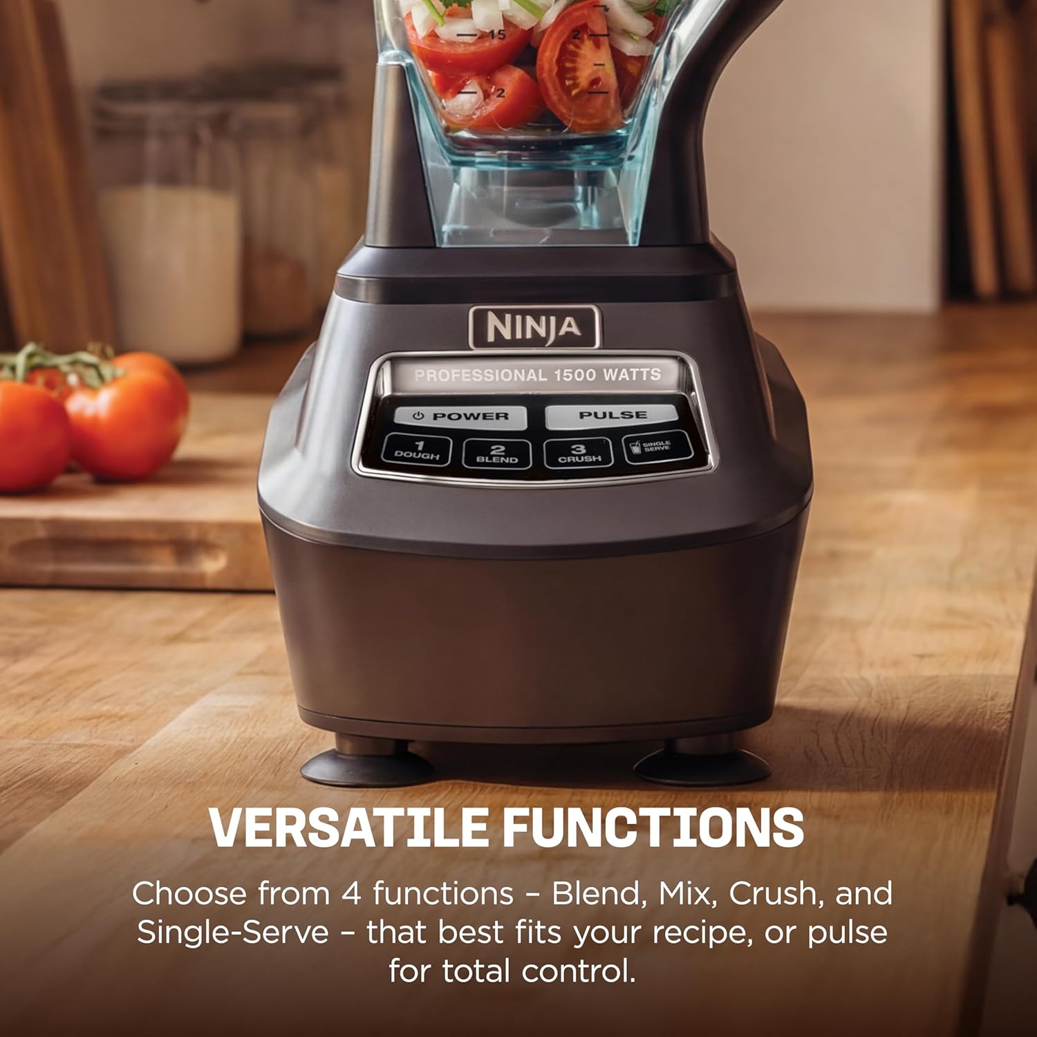Ninja Kitchen System | All-in-One Food Processor & Blender for Smoothies | Includes Pitcher, (2) 16 oz. To-Go Cups & 8-Cup Bowl | Makes Salsa, Dough, Shakes, & Frozen Drinks | 1500W | Black | BL770 image 6