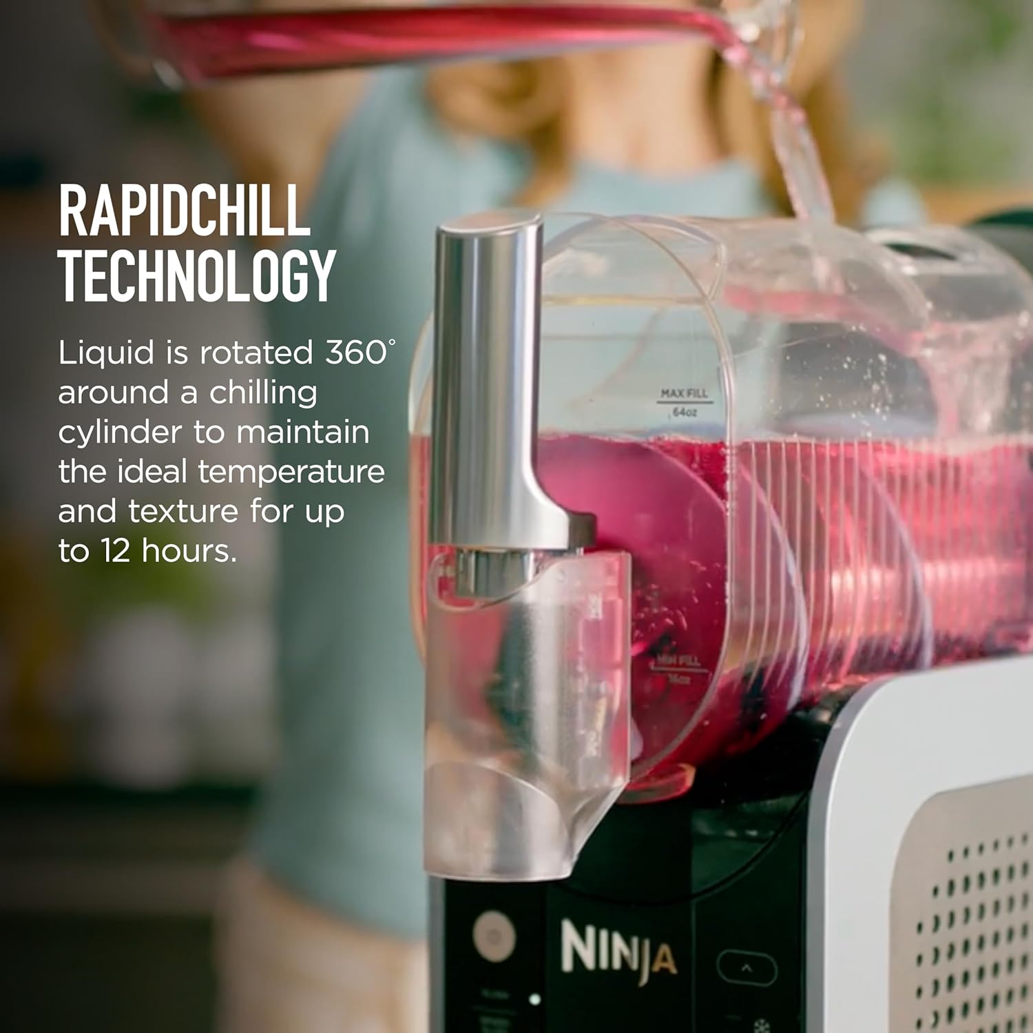 Ninja SLUSHi Frozen Drink & Slushie Machine with RapidChill Technology | 88 oz. Easy Fill Vessel | 5 Preset Programs | Make Margaritas, Frappés, & More | With Dishwasher Safe Parts | Black | FS301 image 8