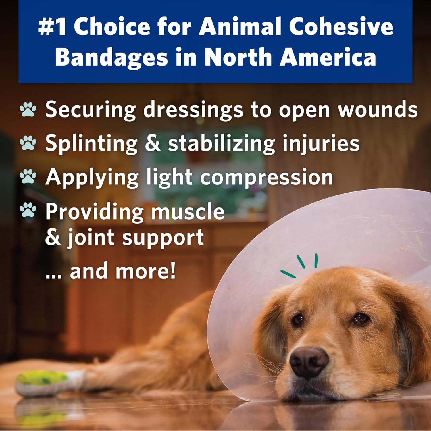 OVIK Health PetFlex No Chew – Flexible Self-Adhering Elastic Bandage for Wound Care – First Aid Wrap for Small Animals Like Dogs, Cats, and Other Pets - 2 inch, 2 Rolls image 3