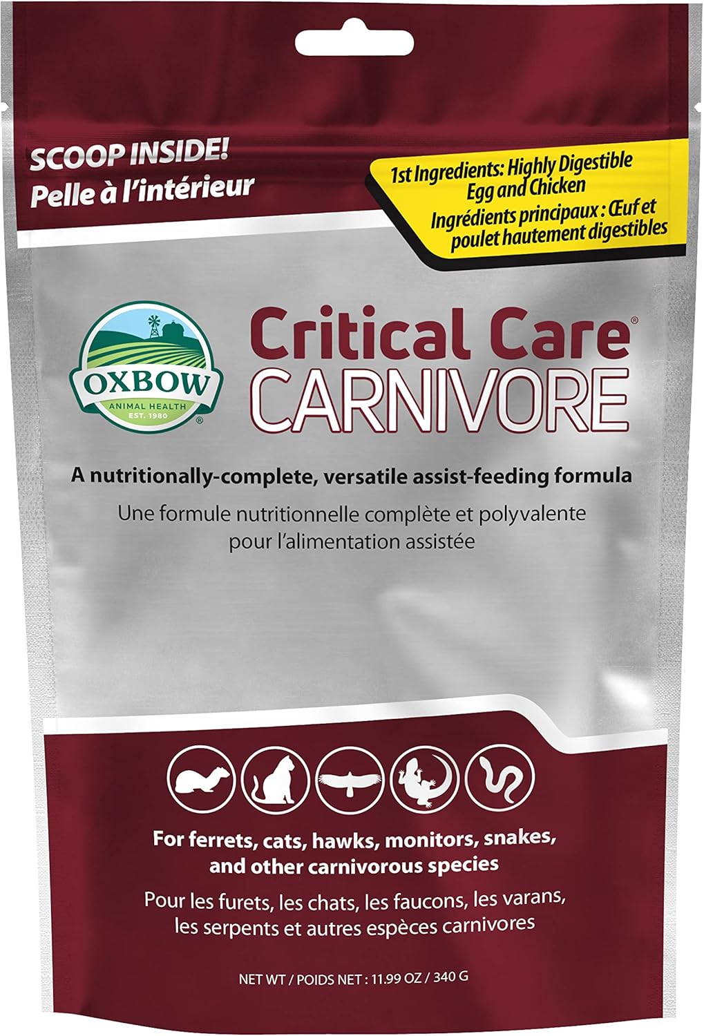 Oxbow Animal Health Critical Care, Carnivore, 340 Gram Bag