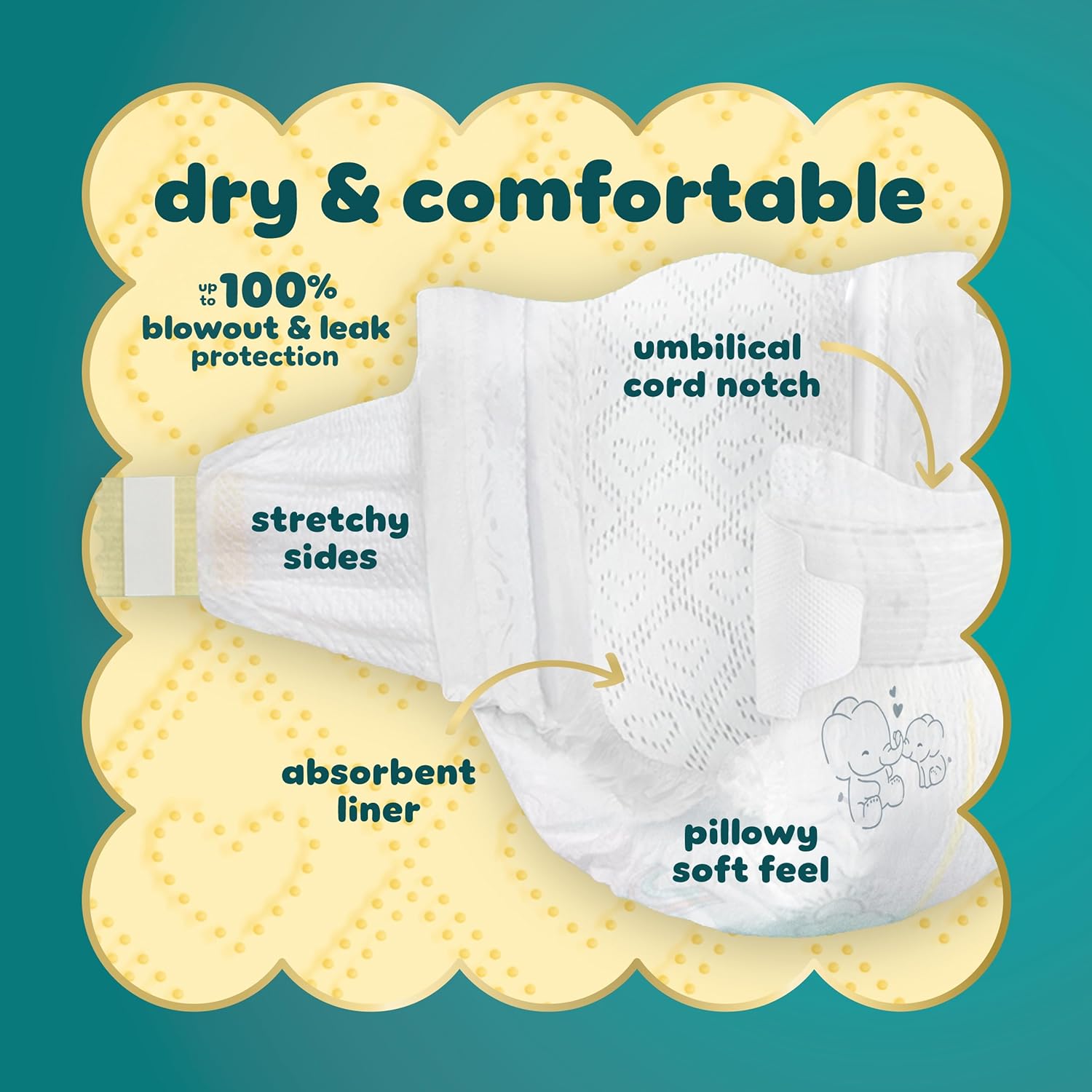 Pampers Swaddlers Diapers, Size 0 (up to 10 lbs), 84 Count, Absorbent, Keeps Baby Dry and Comfortable, Skin Safe Disposable Baby Diaper (Packaging May Vary) image 2