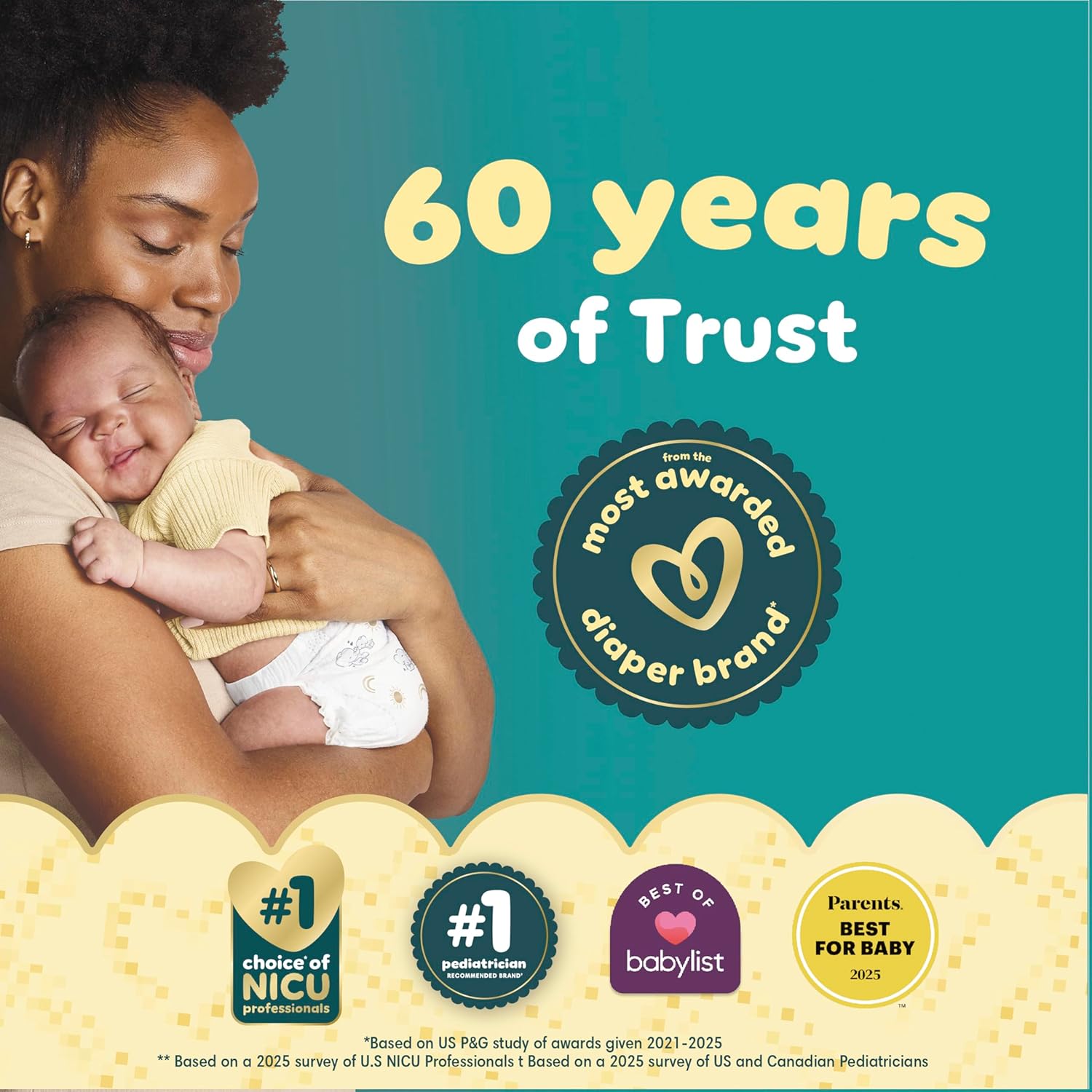 Pampers Swaddlers Diapers, Size 0 (up to 10 lbs), 84 Count, Absorbent, Keeps Baby Dry and Comfortable, Skin Safe Disposable Baby Diaper (Packaging May Vary) image 4