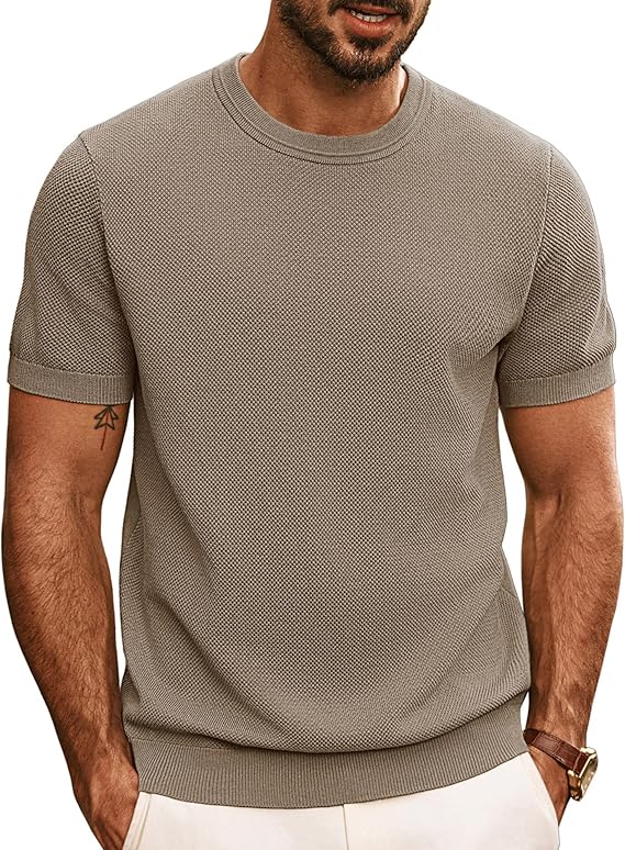 PJ PAUL JONES Mens Casual T-Shirts Classic Short Sleeve Knit Tees Crewneck Solid Tee Shirts