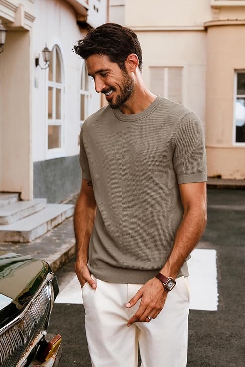 PJ PAUL JONES Mens Casual T-Shirts Classic Short Sleeve Knit Tees Crewneck Solid Tee Shirts image 4