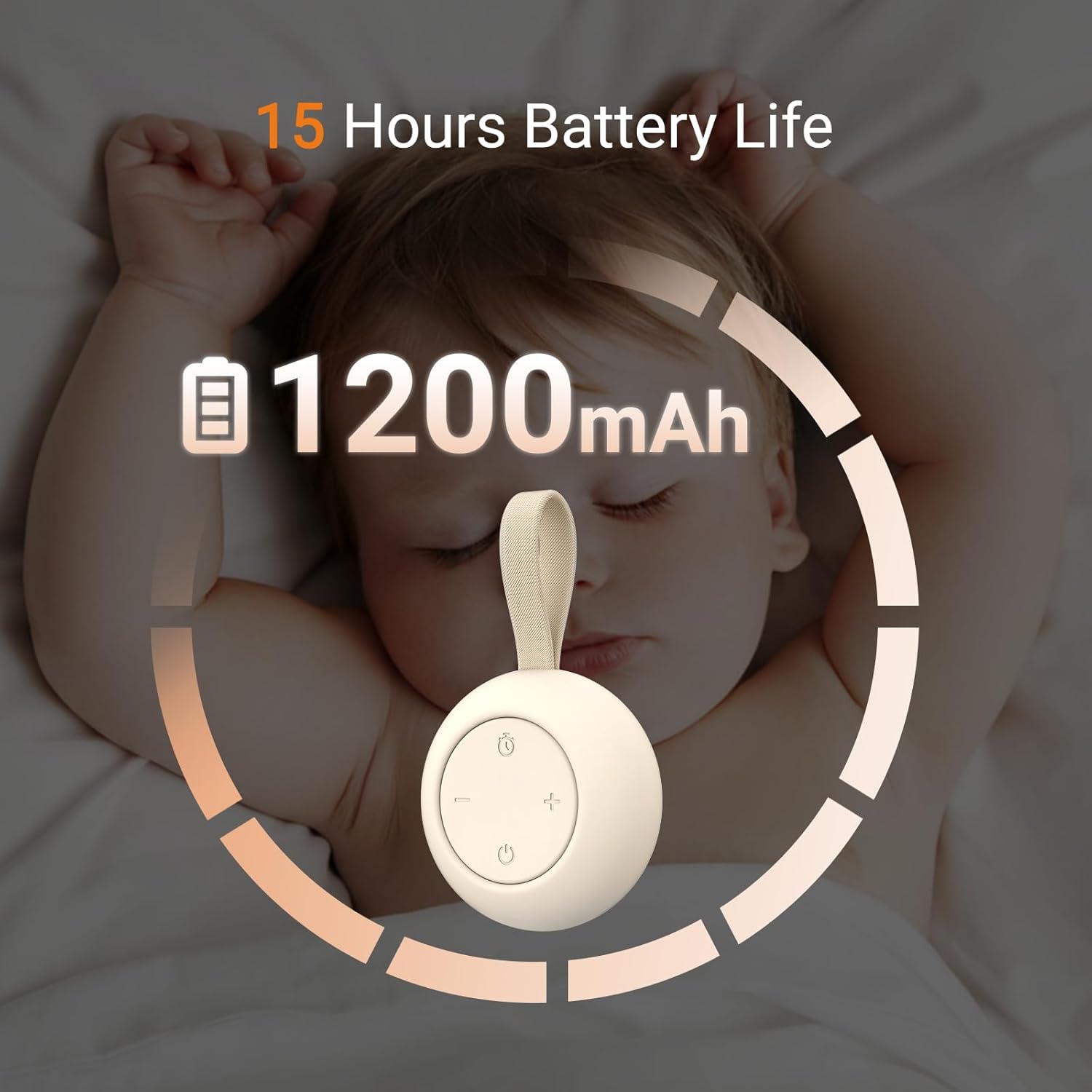 Portable Baby Sound Machine [White Noise for Babies Kids Adults][Timer Function][12 Soothing Sounds][Sleep Soother] 15 Hours Battery Life, Travel,Registry,Gifts,Shower,Clips on Baby Stroller image 3