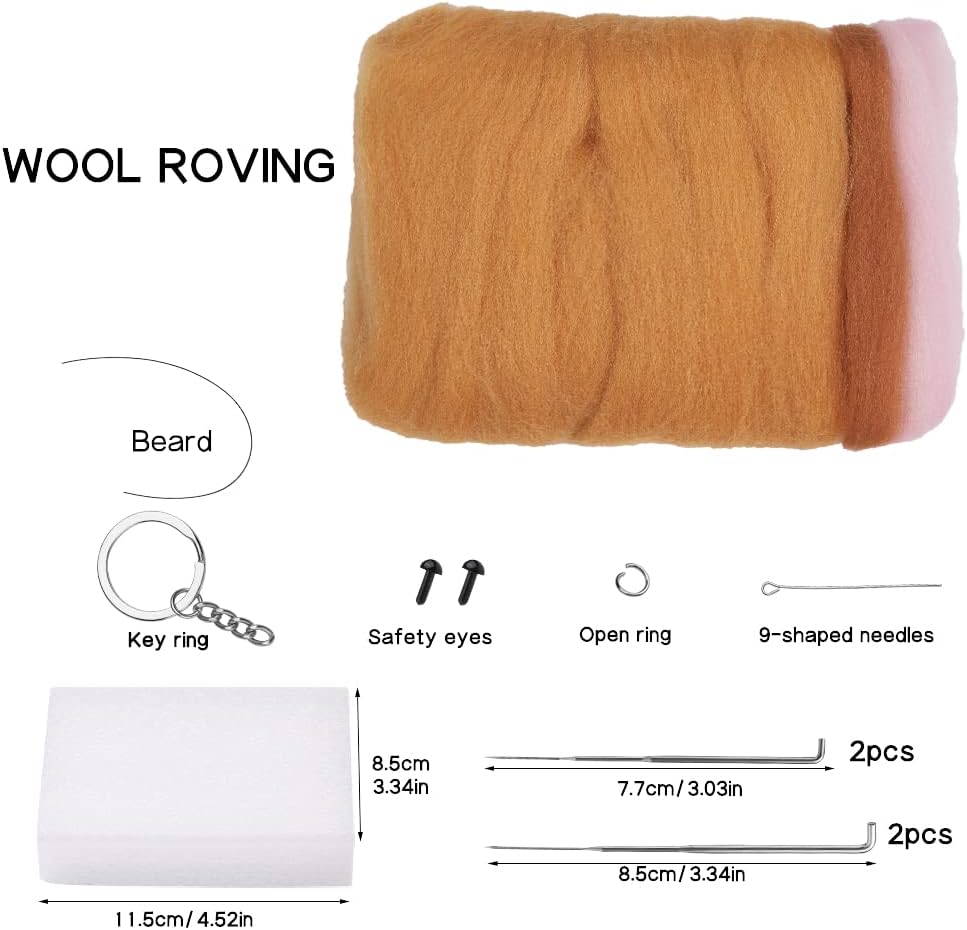 QMNNMA Needle Felting Kit, Animals Needle Felting Set, DIY Wool Felt Materials Set with Felting Tool and Instruction for Needle Felting Craft Project and DIY Handmade image 2