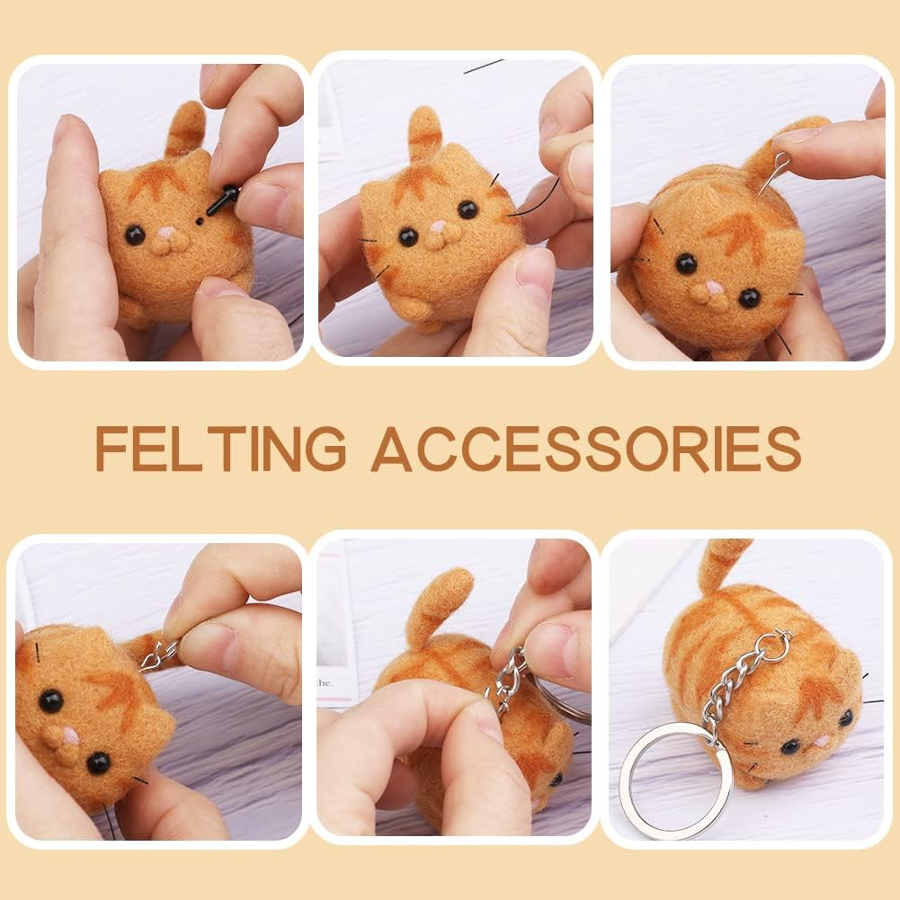 QMNNMA Needle Felting Kit, Animals Needle Felting Set, DIY Wool Felt Materials Set with Felting Tool and Instruction for Needle Felting Craft Project and DIY Handmade image 4