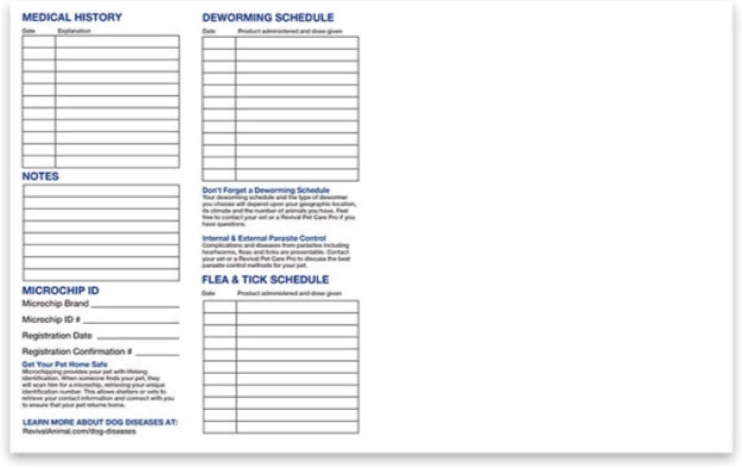 Revival Animal Health, Dog Health Record Booklets, Track Vaccinations, Exams, Deworming & Treatments – Veterinary Record Keeper, Customizable & Compact Format for Pet Owners, Shelters & Vets, 25 Pack image 3