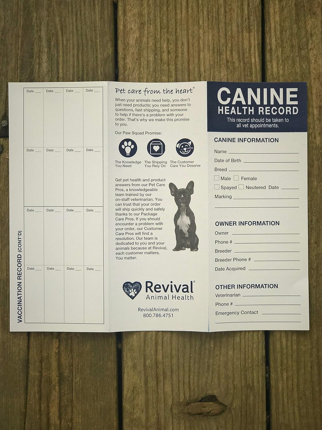 Revival Animal Health, Dog Health Record Booklets, Track Vaccinations, Exams, Deworming & Treatments – Veterinary Record Keeper, Customizable & Compact Format for Pet Owners, Shelters & Vets, 25 Pack image 5