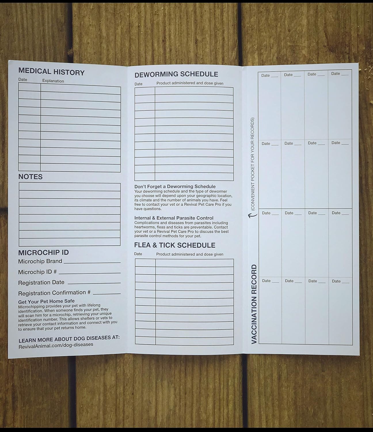 Revival Animal Health, Dog Health Record Booklets, Track Vaccinations, Exams, Deworming & Treatments – Veterinary Record Keeper, Customizable & Compact Format for Pet Owners, Shelters & Vets, 25 Pack image 6