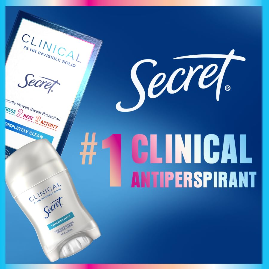 Secret Clinical Strength Antiperspirant Deodorant for Women, Stress Response, 3X Stress Protection, 72hr Sweat & Odor Protection, PH Balancing Minerals, Clear Gel, 1.6 oz image 6