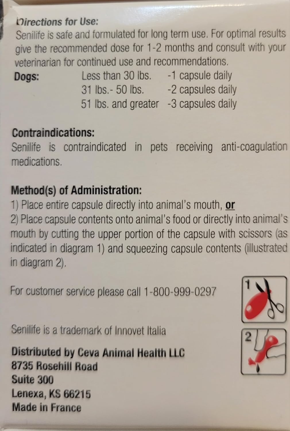 SEGMINISMART CEVA Animal Health D59010B Senilife Nutritional Supplement for Elderly Dogs- 30 capsules/ box image 2
